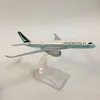 Modèle d'avion de 16 cm Avion Modèle Cathay Pacific A350 Planes Aircraft Modèle Jouet 1400 Diecast Metal Airbus A350 Airplanes Toys LJ2001973605