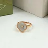 Projektant mody Pierścień kwiatowy Four Leaf Clover Clover Charm Pierścienie dla kochanka Manaman Realu S925 Srebrny kamień naturalny SH5612517