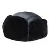 RY964 Erkek Kış Orijinal Deri Sahte Kürk Siyah/Kahverengi Bombacı Şapkası Erkekler İçin Kulak Kafası Sıcak Moto Kapakları Baba Dome Gorras Hombre Y200110