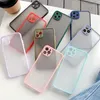 Proteção de lente de câmera de pele transparente forsted fosco case híbrido para iphone 12 mini 11 pro max xr xs x 8 7 6