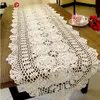 Pa.an Crochet Table Runner Handmade Handicrafts Classic Lace Tablecloth Bege Table Table Cover Dropshipping Decor presentes 201120