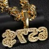 A-Z 0-9 20mm Cuban Chain Custom Name Letters Pendant Necklace for Women Men Zircon Hip Hop Jewelry