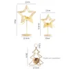 Gold Star Veller Suport com Long Stem Metal Tea Light Stand Presentes de Natal Casamento Favor de peças centrais decorativas