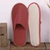1pc Disposable Slippers Hotel SPA Home Guest Shoes 5 Colors Comfortable Breathable Soft Anti-slip Cotton Linen One-time Slippers