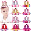 Ins 60 estilos Bebê aniversário coroa acessórios de cabelo da criança festa de festa festa tiara hairbands crianças princesa glitter