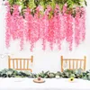 米国在庫12ピース/セット3.6フィート造花シルクウィスティアのぶら下がり花ウェディングガーデン花柄DIYリビングルームオフィス装飾
