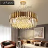 Lustres De Luxe K9 Cristal LED Lampes En Acier Inoxydable Base Galvanoplastie Plafond Lampe Suspendue Pour La Décoration De Salon