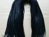 100pcs / lot Negro Cordón de cera imitación Collar de cuero trenzado Cadena de cuerda con cierre de langosta para la fabricación de joyas 1.5 / 2mm 18 pulgadas