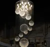 Moderne K9 Crystal Kroonluchter voor Trap 11 stks Grote Crystal Ball Led Lamp Spiraal Design Woonkamer Verlichtingsarmaturen