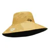 Double Face 11cm Big Brim Sun Hats Femmes D'été Pliable Seau Chapeau Pêcheur Cap Réversible Voyage Plage Sauvage Chapeaux G220301