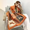 Scarves 2021 Luxury Cashmere Scarf Women Winter Warm Shawls And Wraps Design Horse Print Bufanda Thick Blanket