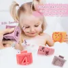 Montessori Oyuncaklar 12 adet Bebek Blokları Oyuncak Yumuşak Yapı Taşları 3D Dokunmatik El Topları Bebek Masaj Kauçuk Dişçileri Sıkmak Oyuncak Banyo Oyuncak 201216