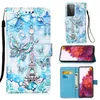 Tecknad plånboksläderfodral för Samsung A52 A72 5G A02S A12 A32 S21 Ultra 5G Flip Strap Stand Rose Flower Tiger Butterfly Phone CO7263442