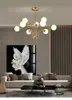 Lámpara Led de bola de cristal de estilo nórdico, lámpara colgante de Cobre dorado, decoración para sala de estar, comedor, dormitorio, accesorios de iluminación