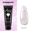 Glitter Nail Extenion Gel 15ml Nail Acrylic Hard Gel Crystal Glue Nail Polish Builder Tips Enhancement Quick Extension Manicure