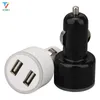 50pcs / lot Fast 2.1a STYLE DE MINDE 2 Double adaptateur de chargeur de voiture USB Lumière LED 2USB Black Blanc Fast Charge pour iPhone Samsung