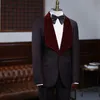 Suits Noivo de homens Blazers Noivo Smoking entalhado Big lapela Groomsmen Custom Made Slim Fit Best Man Men Wedding Suit (jacket + pants)