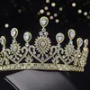 KMVEXO Düğün Taç Gelin Başlığı Rhinestone Kristal Tavuskuşu Diadem Kraliçe Taç Prenses Tiaras Parti Akşam Saç Takı J0113