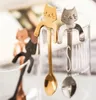 2022 Nieuwe roestvrijstalen koffie thee lepel mini kat lange handvat creatieve lepel drinken gereedschap keuken gadget bestek tafelgerei