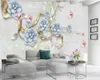 로맨틱 플로랄 3D 벽지 아름 다운 나비 꽃 3d 벽지 사용자 정의 3D 사진 벽지 홈 장식