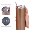 Tumbler Skinny Tumblers Stainless Steel Water Bottle Car Cups With Lid Straws Double Vacuum Coffee Mug Wine Glasses Drinkware 20oz B7683
