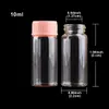 100 stuks 10 ml 22 * ​​50mm glazen flessen met roze plastic deksels kruidenkruiken parfum fles kunst ambachten