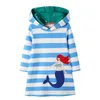 Hoppmätare Nya djur Tjejer Klänningar Hoodies Flamingo Långärmad Baby Kläder Bomull Princess Kids Hoody Dresses For Girl LJ200923