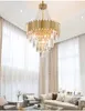 Luxury Modern Crystal Chandelier Lighting High Quality Gold Luster de Cristal för vardagsrum sovrum led av avize hängande lampa