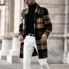 Дизайнерские мужские пальто в британском стиле с лацканами и шеей Длинные свободные тренчи повседневные однотонные мужские