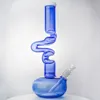 17 inch Unique Bent Pipe Oil Dab Rigs Glass Bong Hookahs 7mm Thick 18mm Female Joint With Bowl & Diffused Downstem Water Pipes LXMD20103