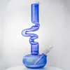 17 tums unika böjda rörolja DAB-riggar glas Bong Hookahs 7mm Tjock 18mm Kvinna Joint med skål Diffused Downstem Vattenrör LXMD20103