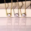 Collar de moda Mujeres Single White Diamond Collares Diseñador completo