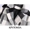 kpytomoa女性ファッションダブル胸肉の羊毛ジャケットコートビンテージロングスリーブポケット女性アウターウェアシックトップス201029