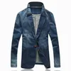 Spring Fashion Brand Blazer Trend Jeans garnitury swobodny dżins Slim Fit Jadel Kurt Men 201104