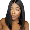 Haulline naturelle Soux Swiss 150 Densité Bob Wig Lace Front Brésilien Human Hair Wigs 14 pouces Bob noir Bob Bob de chaleur S5809864