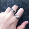 Vintage Silver Frog Ring For Couples Cute Animal Open Rings For Women Men