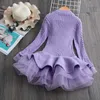 Knitted Sweater Dress for Girls Autumn Winter shirt Ribbed Long Sleeve Kids Party Costume Casual Wear Princess Christmas