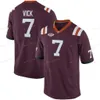 Cousue coutume 5 Tyrod Taylor 6 Grimsley 7 Nichael Vick 78 Bruce Smith Virginia Tech Hokies College Men Femmes Jersey Jersey 241T