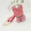 Diamant Bouledogue Français Sac Pendentif Voiture Porte-clés Flash Diamant Bourse Blingbling Porte-clés Sangles De Téléphone Portable Charmes Boucle Pendentif 7 Couleurs