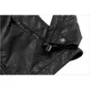 Jeans masculinos Pu Faux Leather Coat Men Motociclo New Slim Fit Hood Jaqueta Tops Man Applique SDF