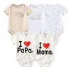 5PCS Baby Rompers 100 Cotton Infant Ciało Odzież z krótkim rękawem Koszybka Kreskówkowa Kreskówka Baby Boy Girl Ubrania 2012166113143