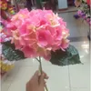 Konstgjord Lila Hydrangea Flower Garland 70-80cm / 31.5 "Single Branch Bouquet för bröllopsbord Runner Dekorativa blommor