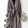 새로운 양면 헝겊 코트 여성은 Cashmere Coat 201218없이 자신의 도덕적 헤링본 시즌을 길게 재배합니다.