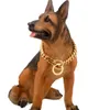 Cubaanse hond ketting roestvrij staal huisdier gouden ketting outdoor training hond leiband grote hond leiband