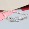 NOUVEAU Chunky Infinity Knot Chain brins de perles Bracelet Femmes Fille Cadeau Bijoux pour Pandroa 925 Sterling Silver Hand Chain bracelet6461586