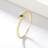الياقوت الأزرق CZ EVIL ELISE RING 14K GOLD مطلي في صلبة 925 الجنيه الاسترليني فضية المشاركة مجوهرات الزفاف للهدية 2194