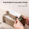 Storage Bags Clear PVC Rectangle Tissue Box Desktop Paper Holder Facial Dispenser Napkin Case Organizer Ornament Craft