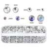 12 boîtes/boîtes bricolage cristal strass bijoux verre 3D paillettes diamant gemme nail art décoration ongles bijoux