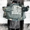 남성용 Jean Jackets Streetwear 힙합 폭격기 자켓 데님 자켓 남성 브랜드 찢어진 데님 재킷 캐주얼 패션 코트 201120