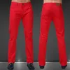 Jeans da uomo tinta unita color caramella 2021 primavera estate autunno moda Casual marca Calca F06401